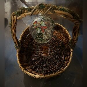 Wicker Basket with Fairy Butterfly Ornament